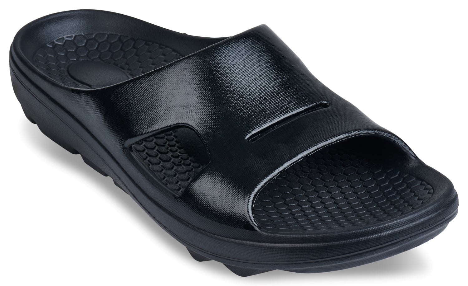 Spenco Fusion 2 Slide - Men's Recovery Sandal - Black - Profile