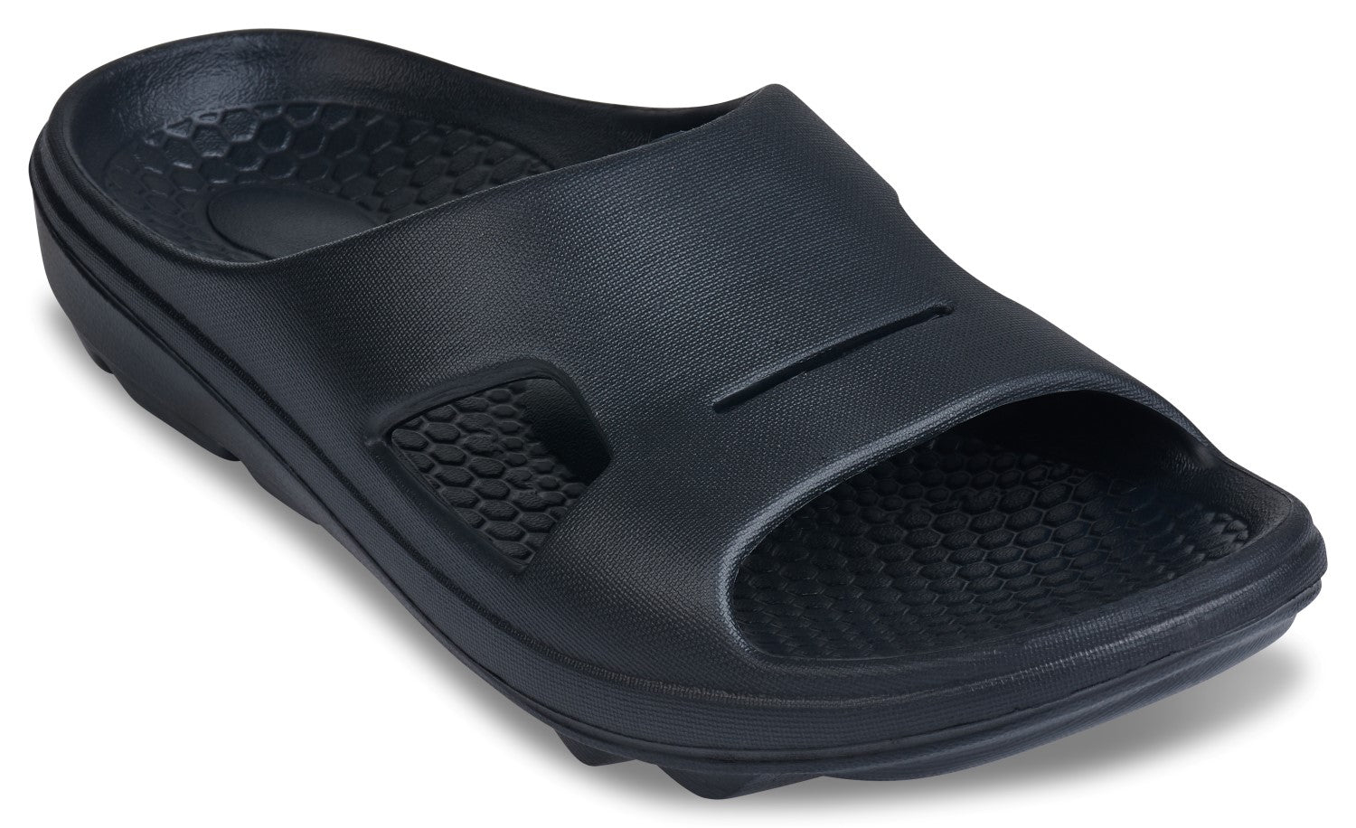 Spenco Fusion 2 Slide - Women's Recovery Sandal - Black - Profile