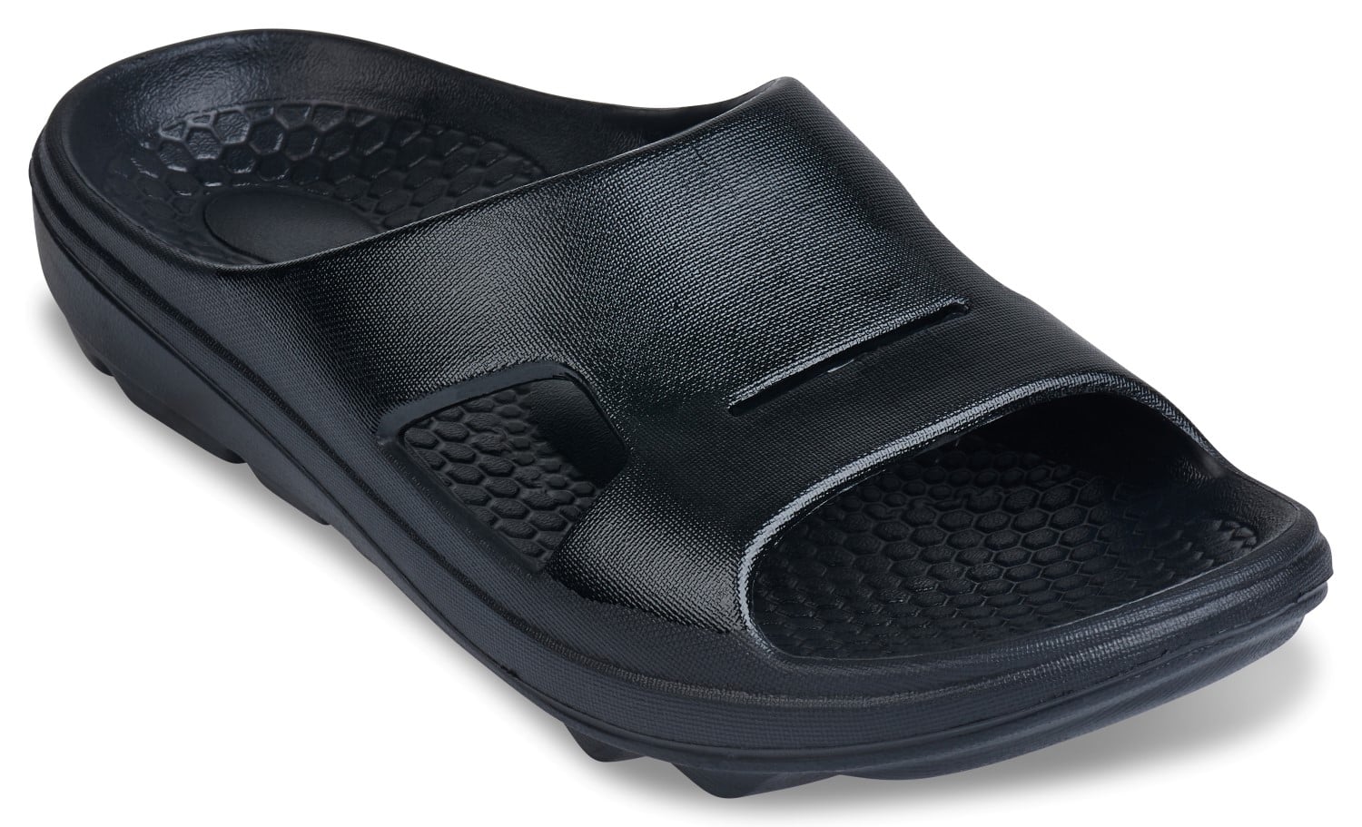 Spenco Fusion 2 Slide - Women's Recovery Sandal - Black-Fade - Profile