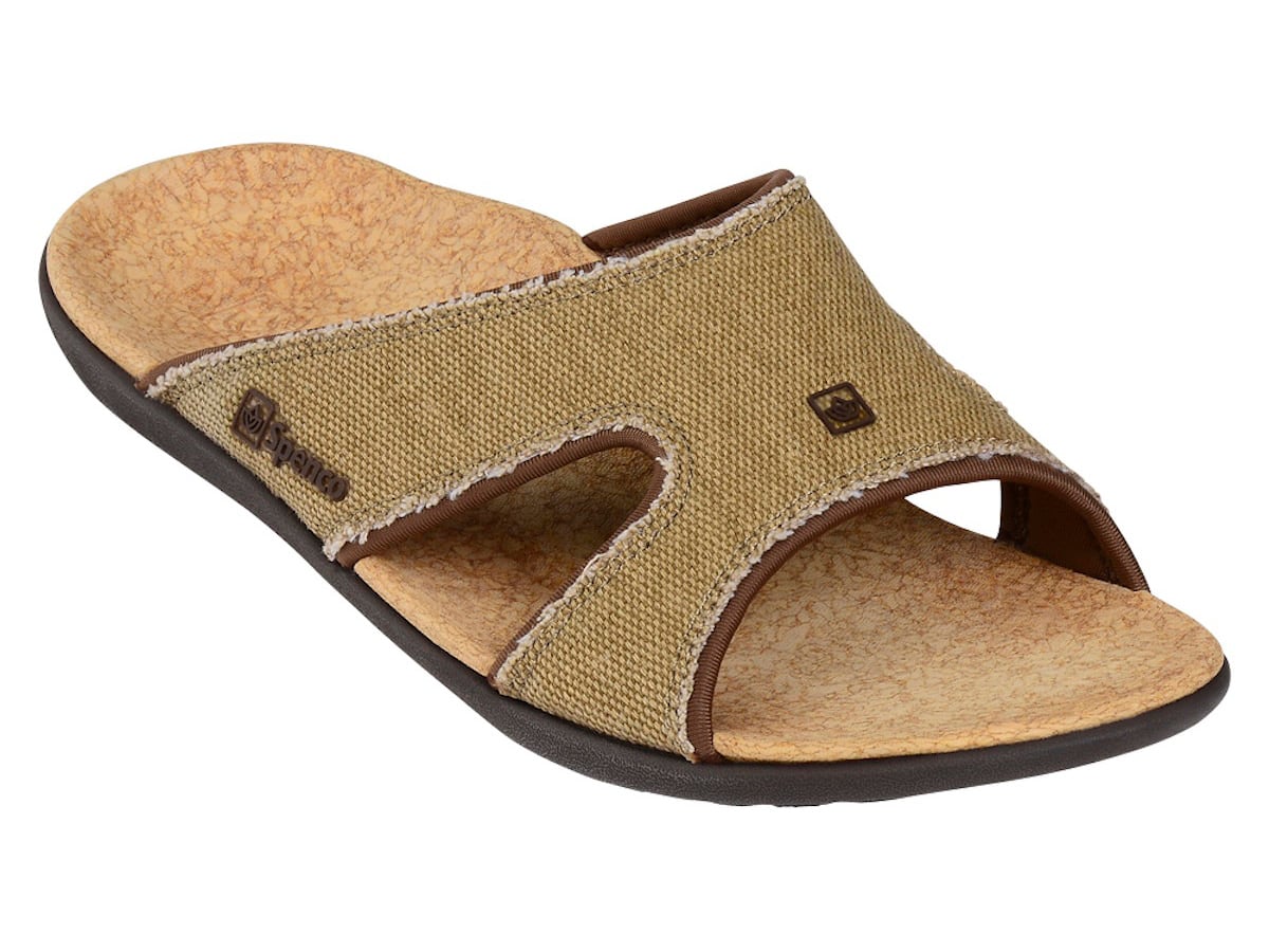 Spenco Kholo Men's Orthotic Slide Sandals - Straw / Java / Cork