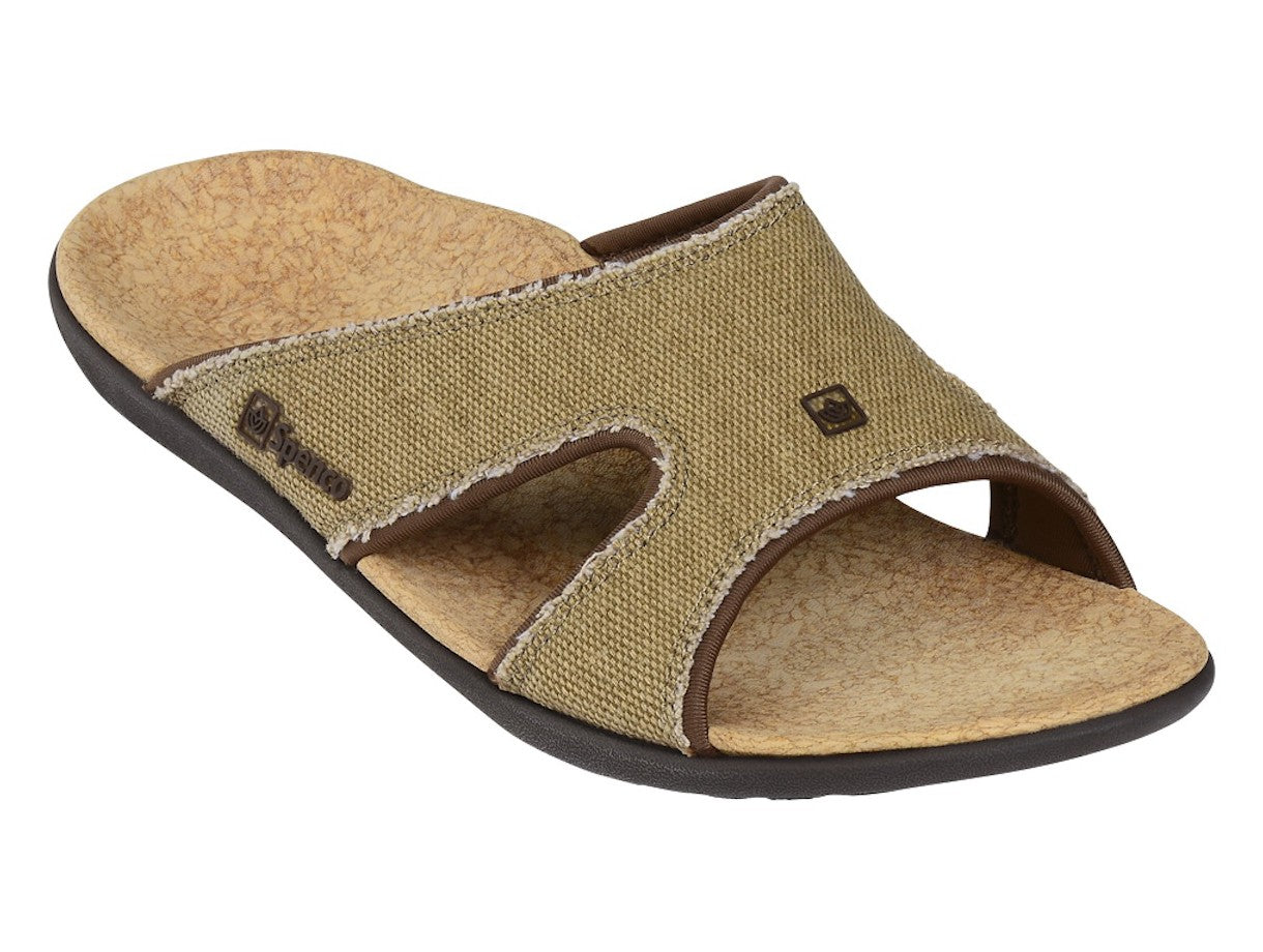 Spenco Kholo Men's Orthotic Slide Sandals - Straw / Java / Cork
