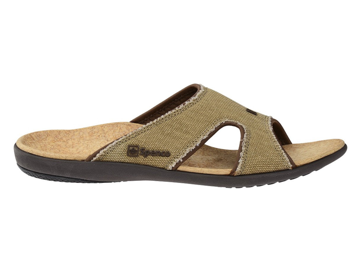 Spenco Kholo Men's Orthotic Slide Sandals - Straw / Java / Cork