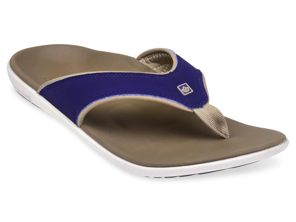 Spenco Yumi Men's Orthotic Flip Flops - Medieval Blue - Profile main
