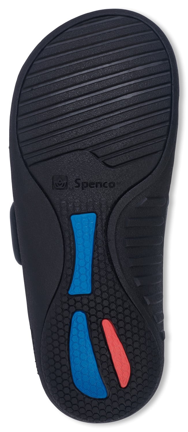 Spenco Wave Slide Women's Supportive Sandal - Black - Bottom