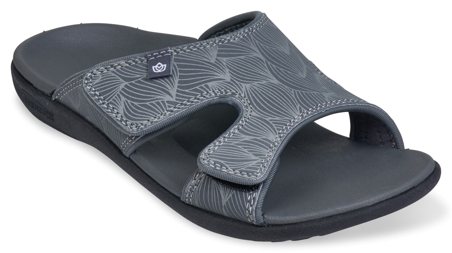Spenco Wave Slide Women's Supportive Sandal - Black - Profile main