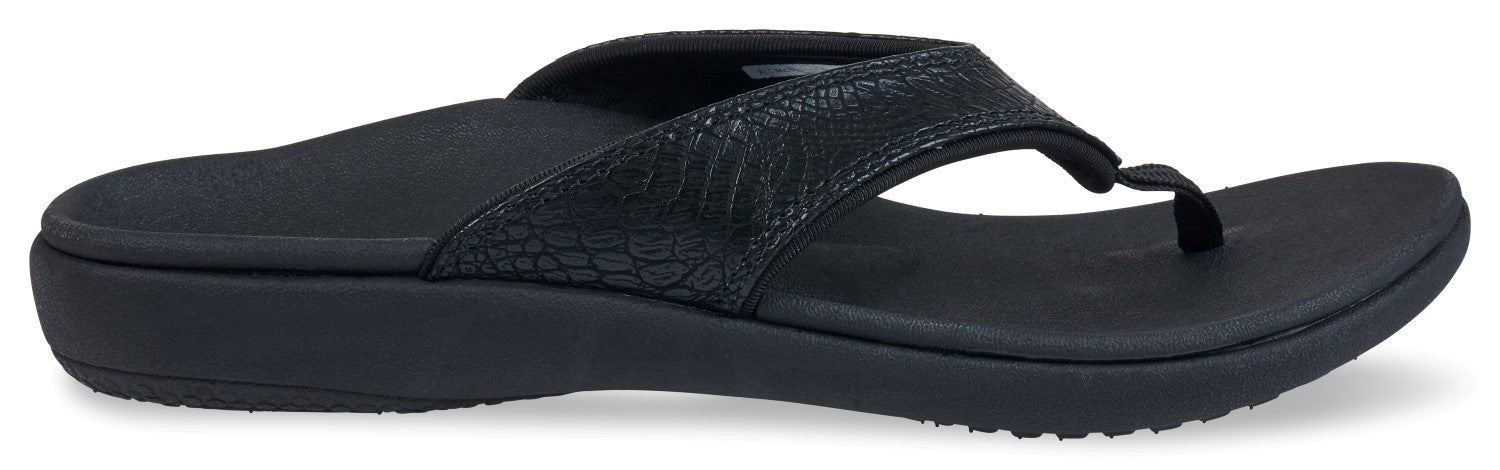 Spenco Yumi 2 Croco Women's Orthotic Sandal - Black - Side