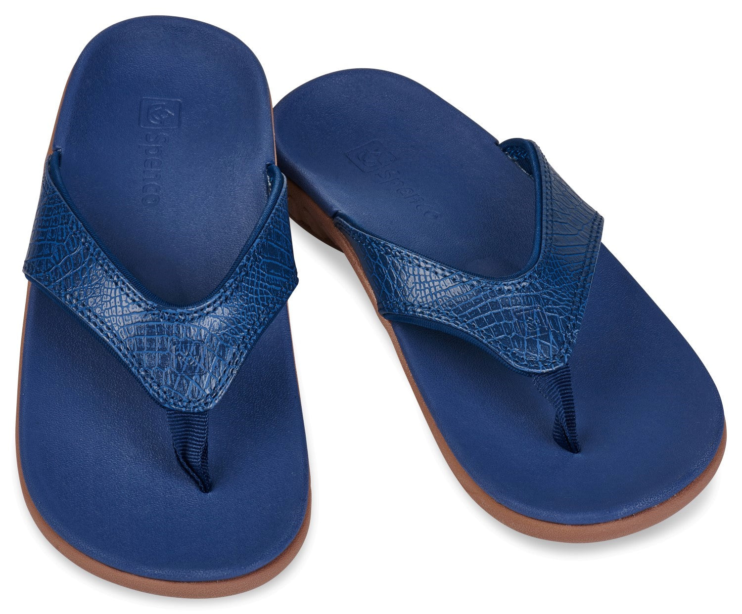 Spenco Yumi 2 Croco Women's Orthotic Sandal - Patriot Blue - Pair
