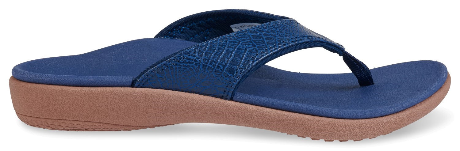 Spenco Yumi 2 Croco Women's Orthotic Sandal - Patriot Blue - Side