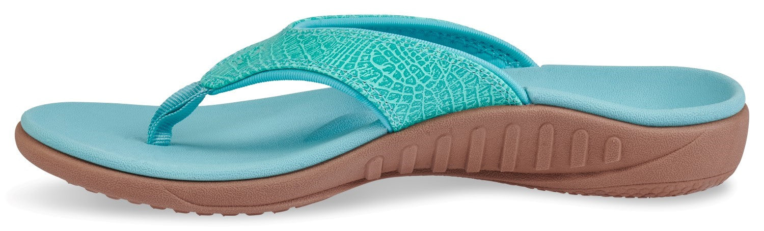 Spenco Yumi 2 Croco Women's Orthotic Sandal - Turquoise - In-Step