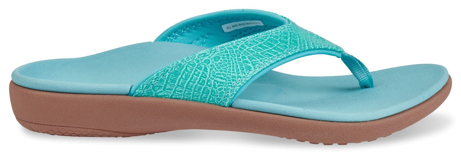 Spenco Yumi 2 Croco Women's Orthotic Sandal - Turquoise - Side