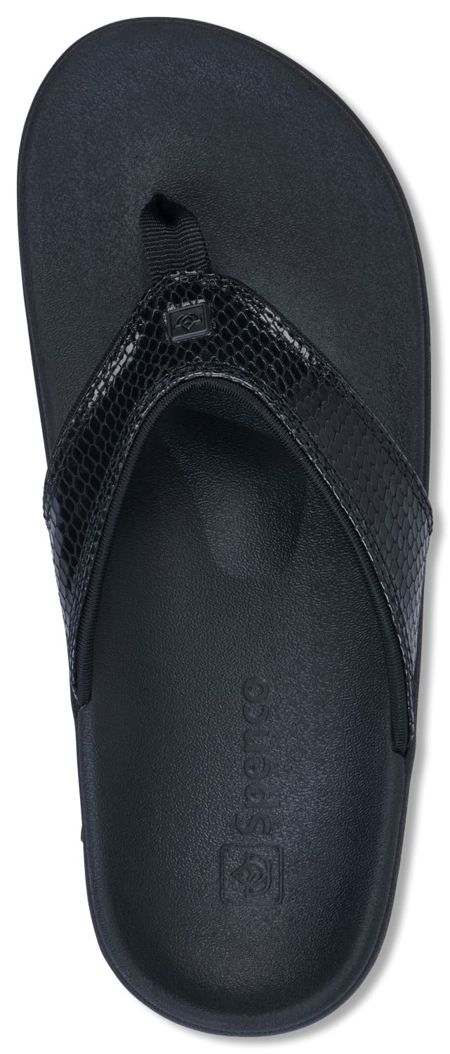 Spenco Yumi 2 Snake Women's Orthotic Sandal - Black - Top