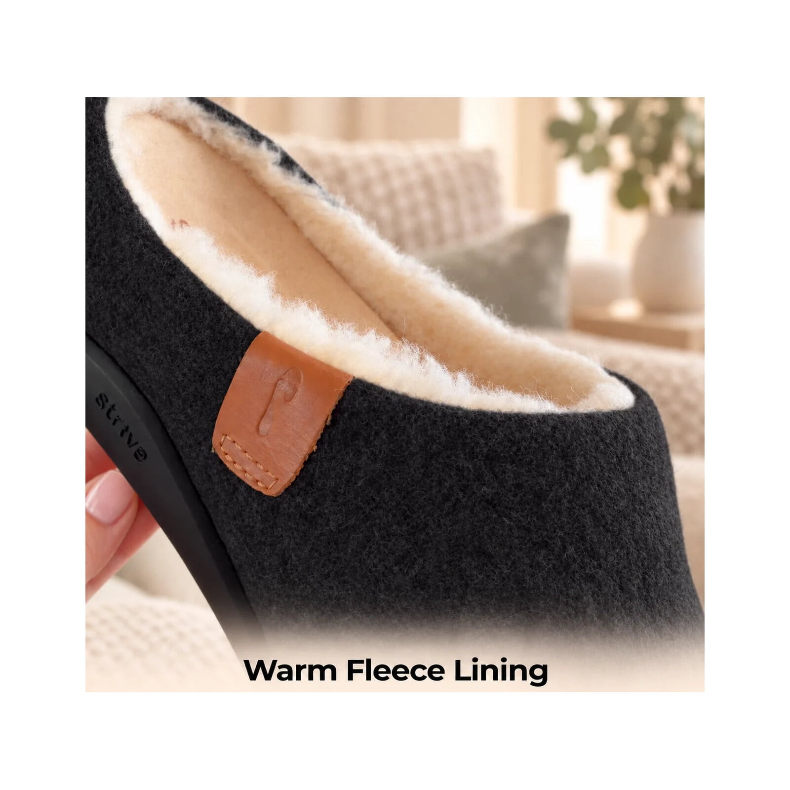 Strive Women's Copenhagen Felt Slippers - Black II