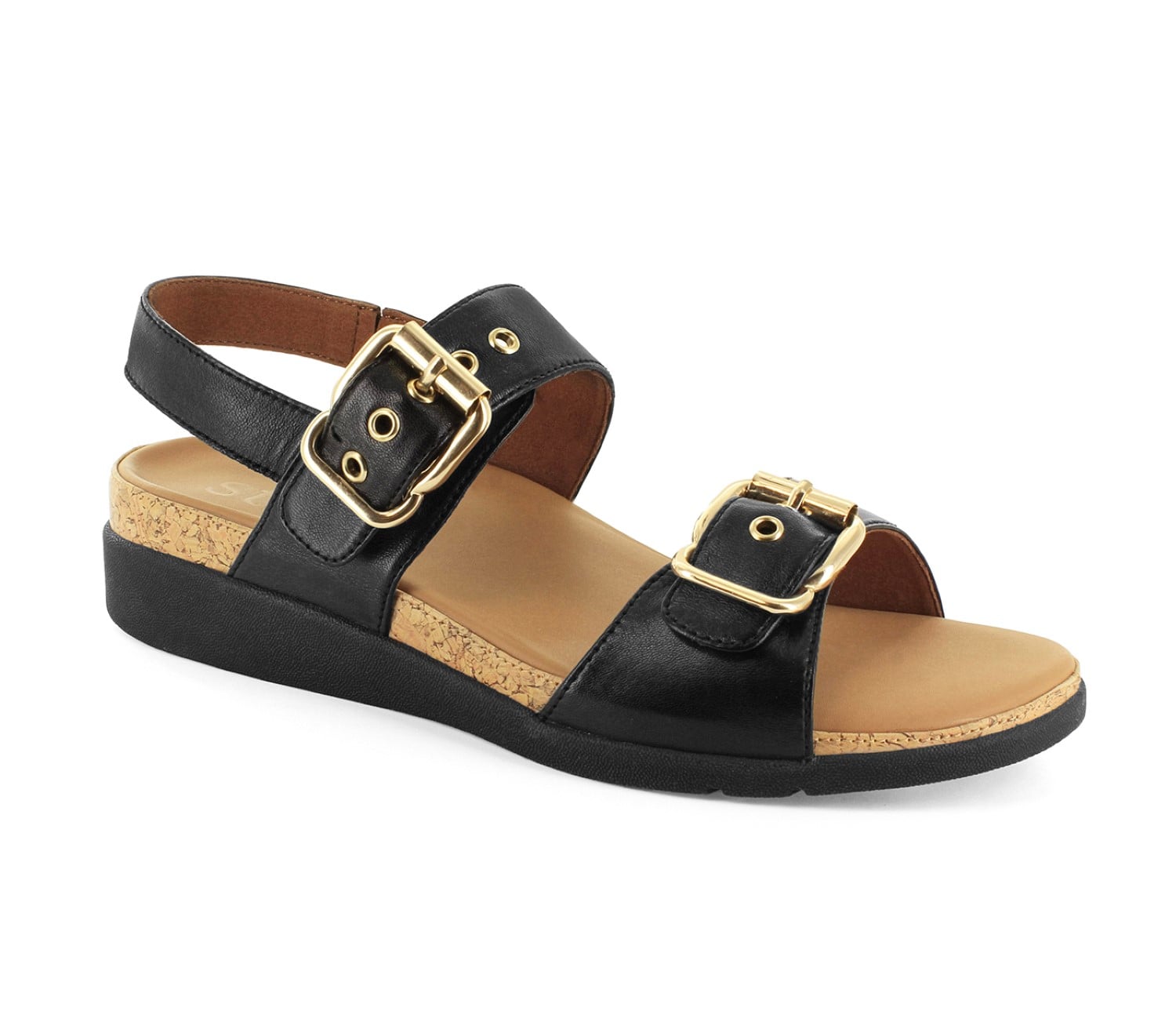 Strive Amalfi - Women's Adjustable, Back Strap, Elevated heel Sandal in Black