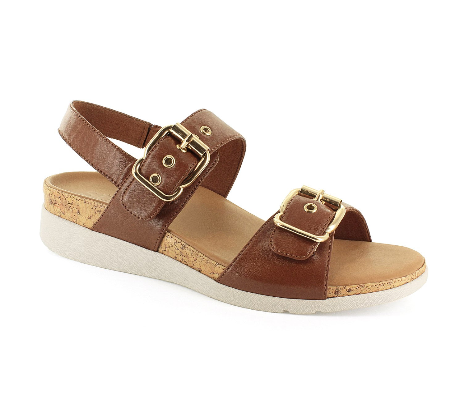 Strive Amalfi - Women's Adjustable, Back Strap, Elevated heel Sandal - Tan - Angle