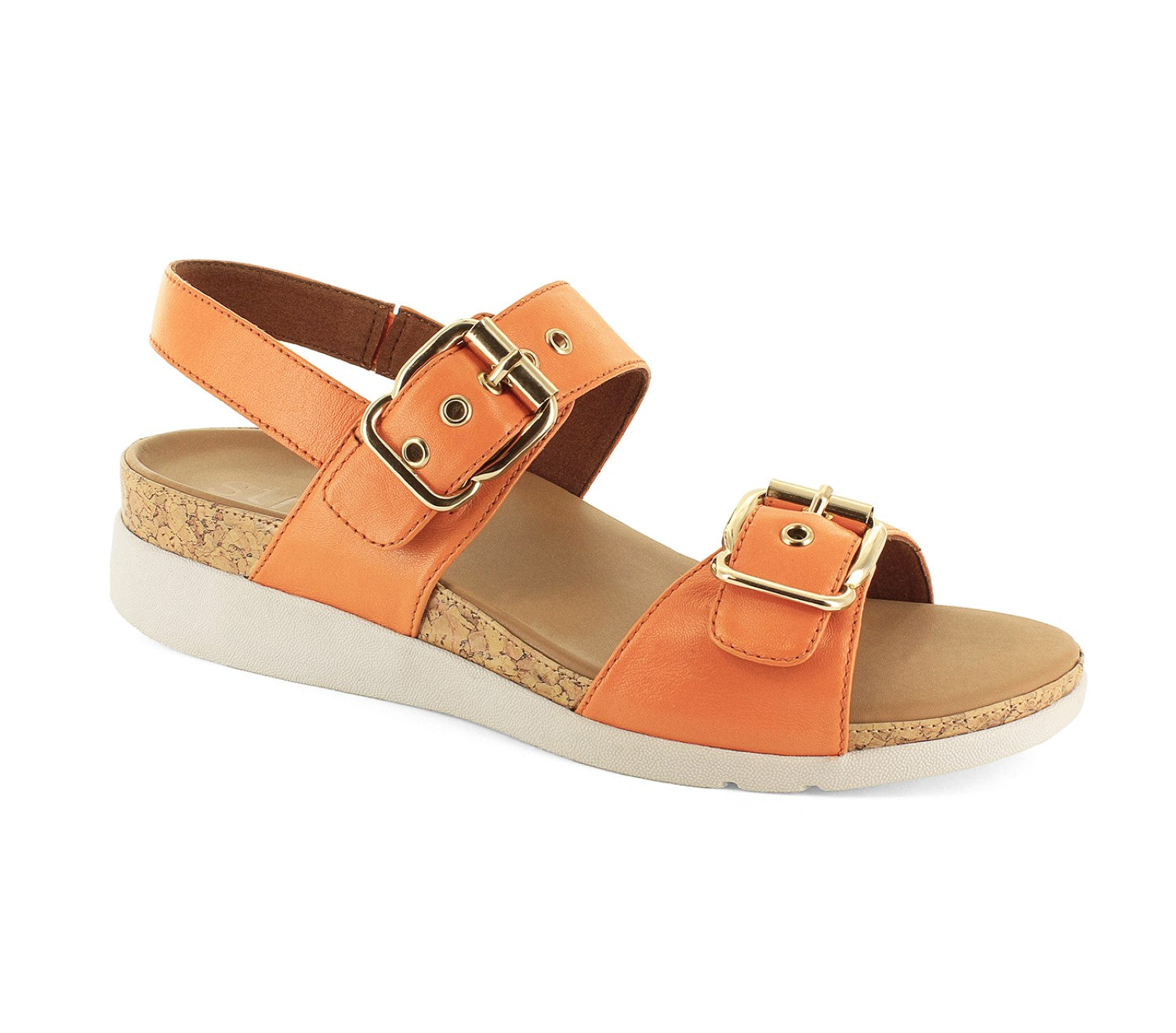 Strive Amalfi - Women's Adjustable, Back Strap, Elevated heel Sandal - Tangerine - Angle
