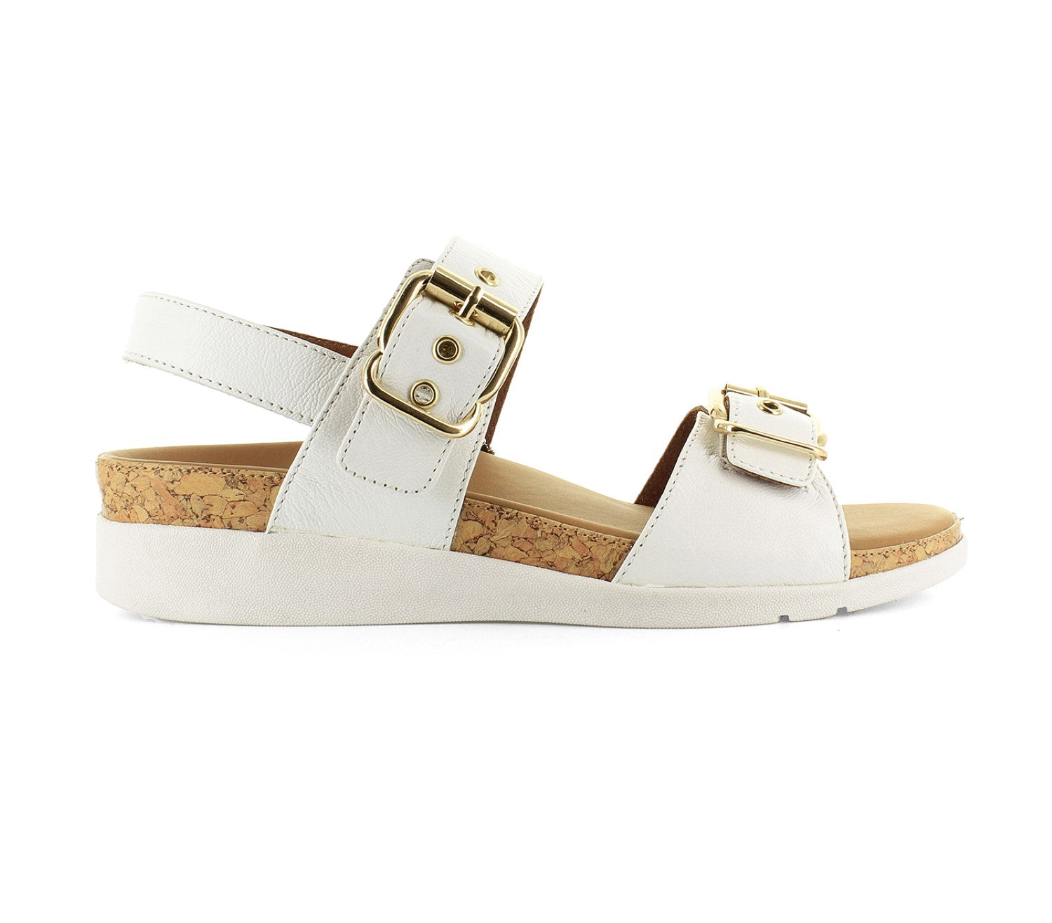 Strive Amalfi - Women's Adjustable, Back Strap, Elevated heel Sandal - White - Side