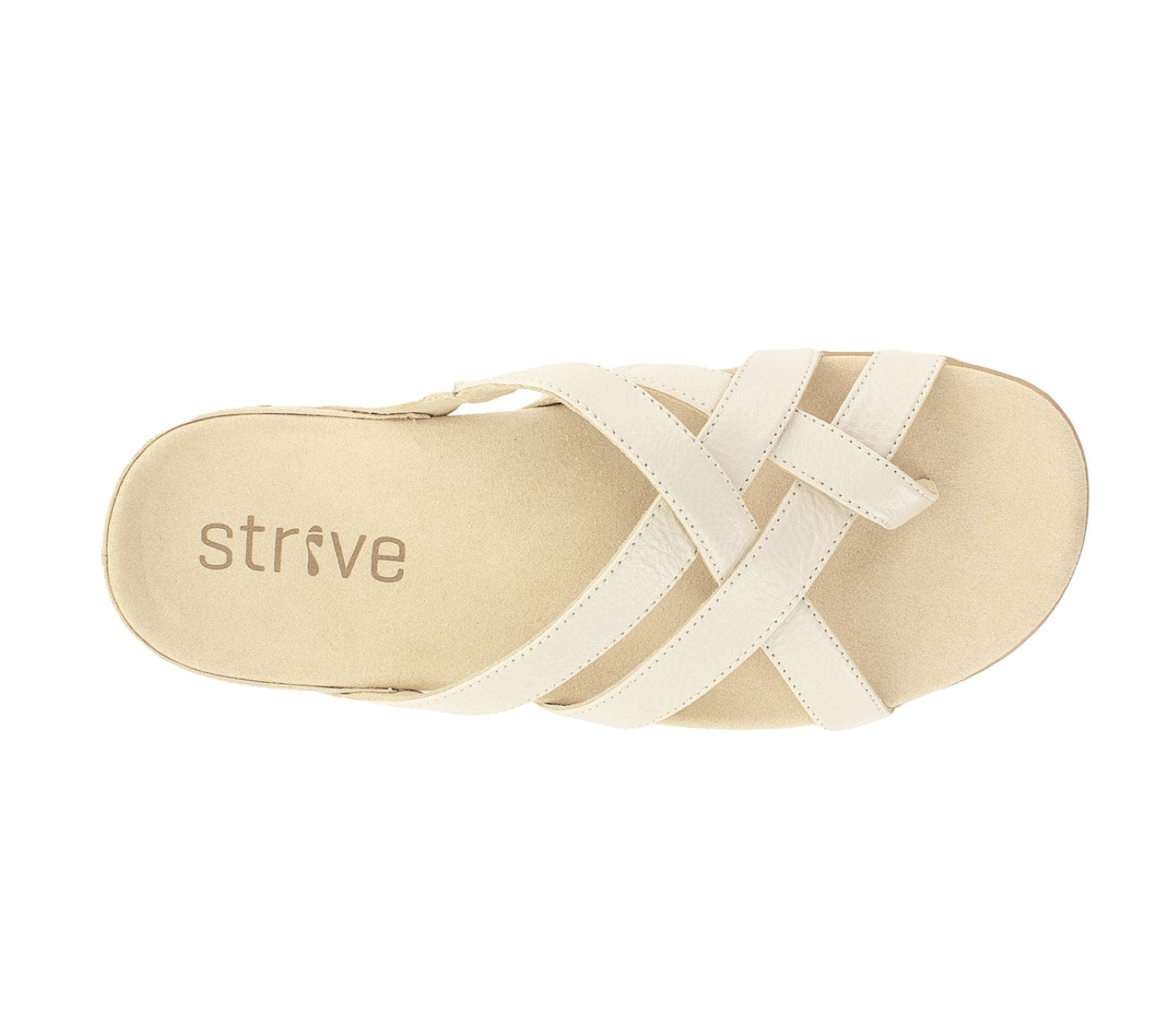 Strive Lola - Women's Toe Loop Sandal - Latte - Overhead