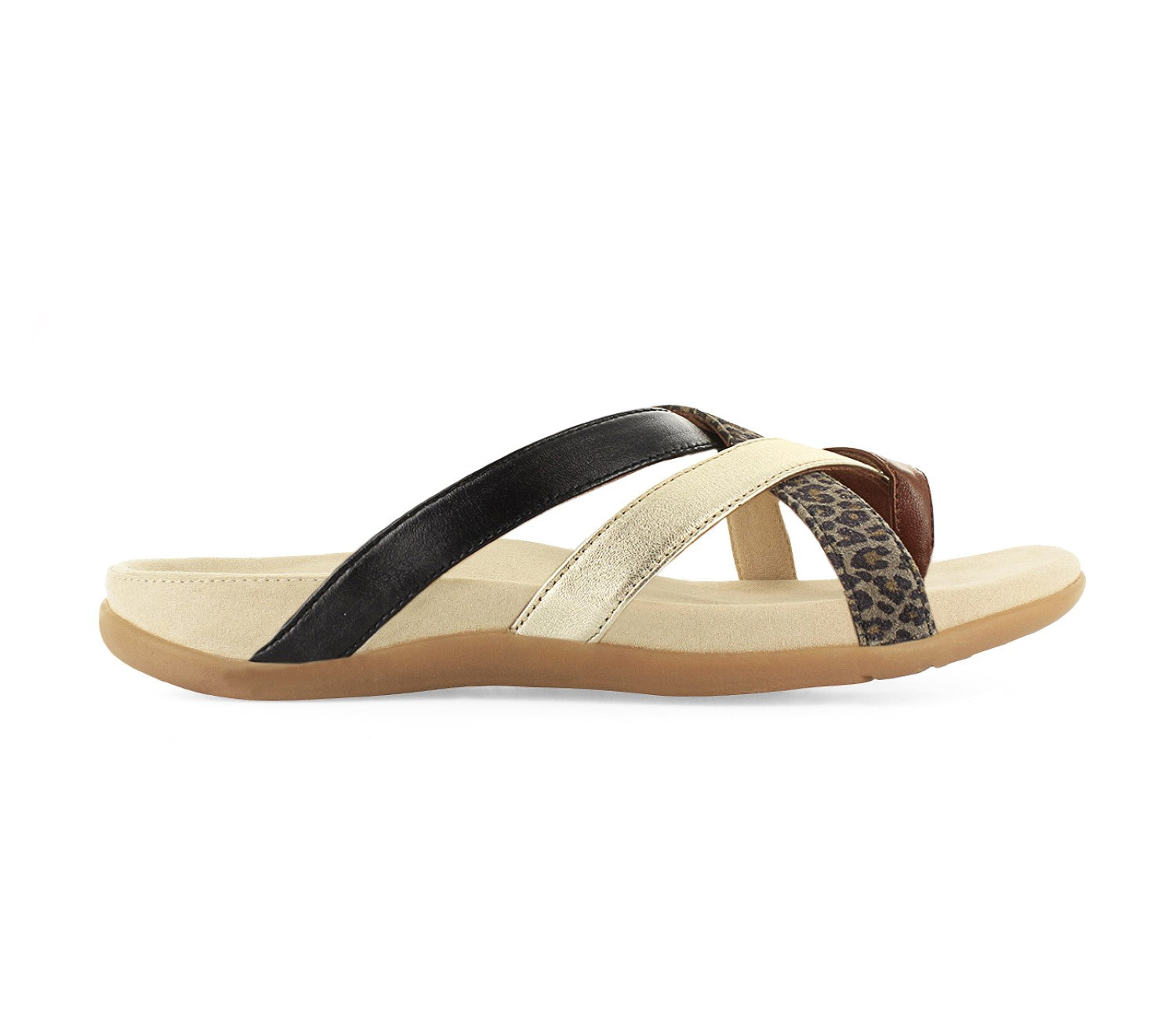 Strive Lola - Women's Toe Loop Sandal - Leopard Mix - Side