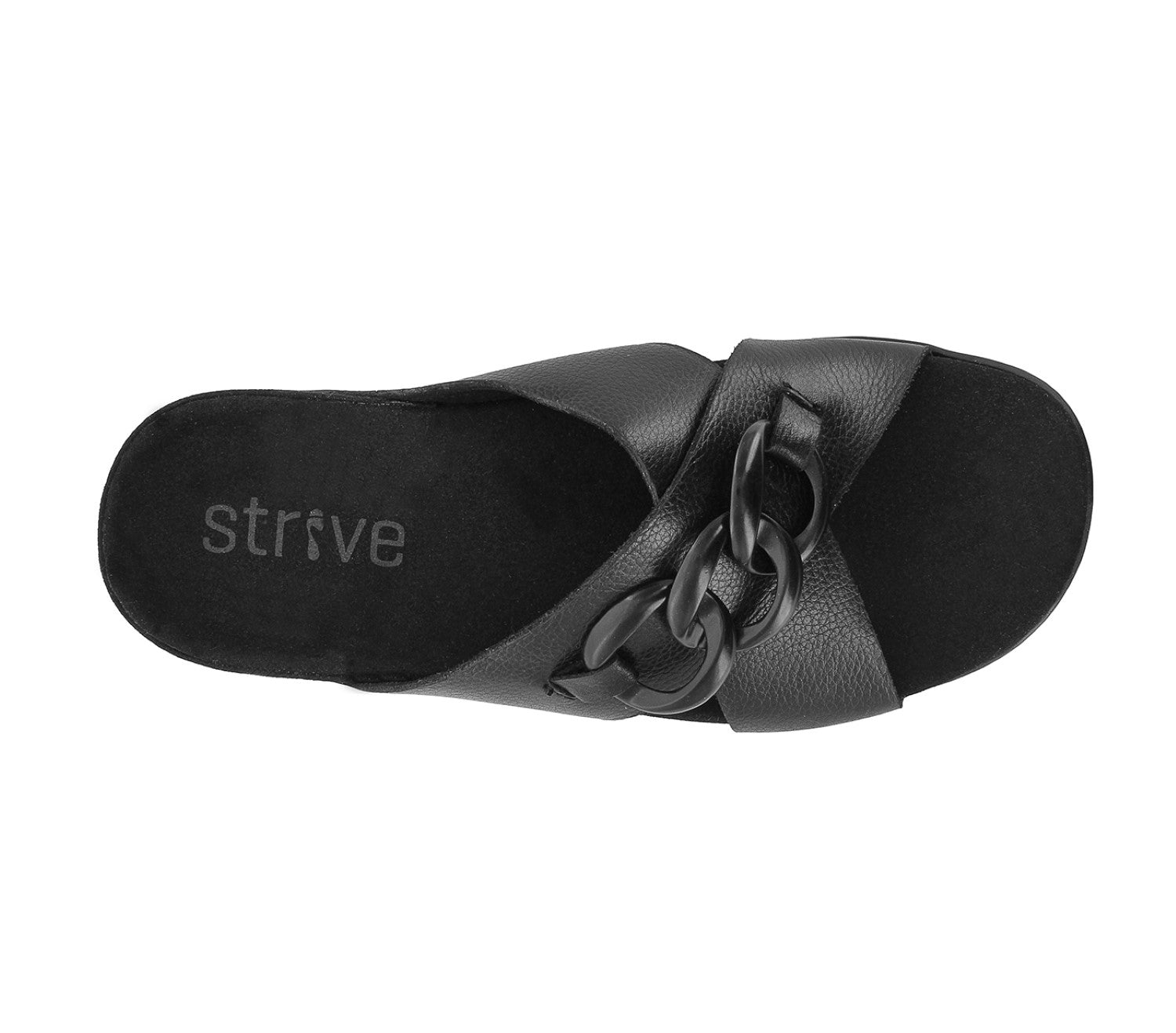 Strive Palma - Women's Slip-on Sandal with Arch Support - Link Black - Overhead