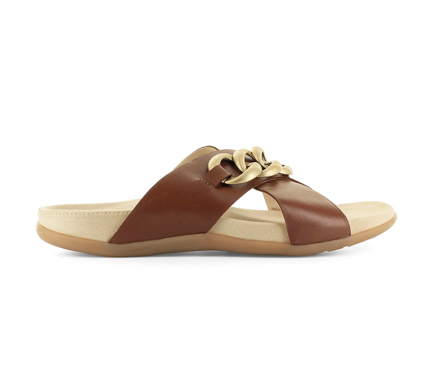 Strive Palma - Women's Slip-on Sandal with Arch Support - Link Tan - Side