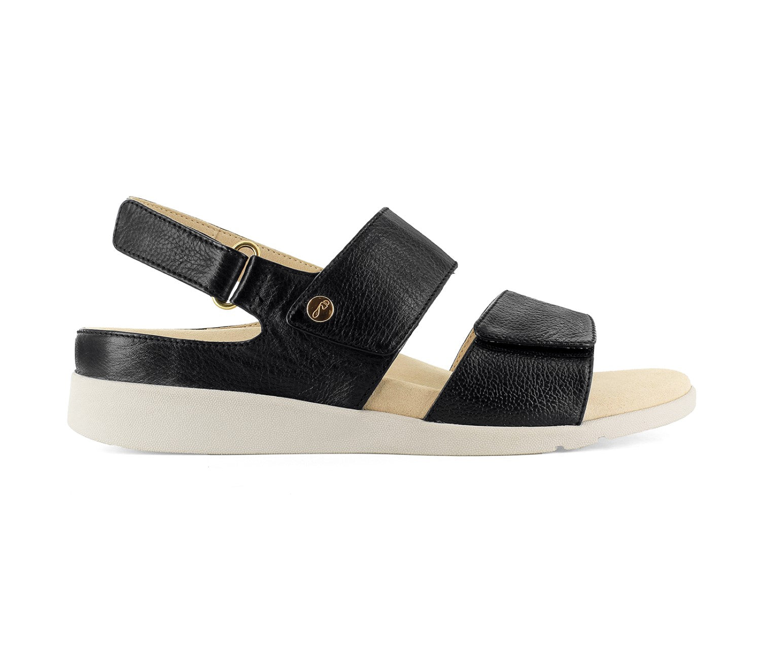 Strive Riviera II - Women's Fully Adjustable Arch Supportive Sandal - Black - Side