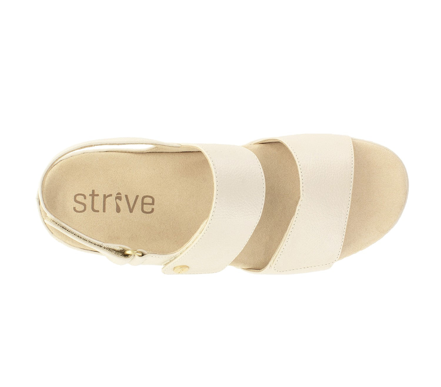 Strive Riviera II - Women's Fully Adjustable Arch Supportive Sandal - Latte - Overhead