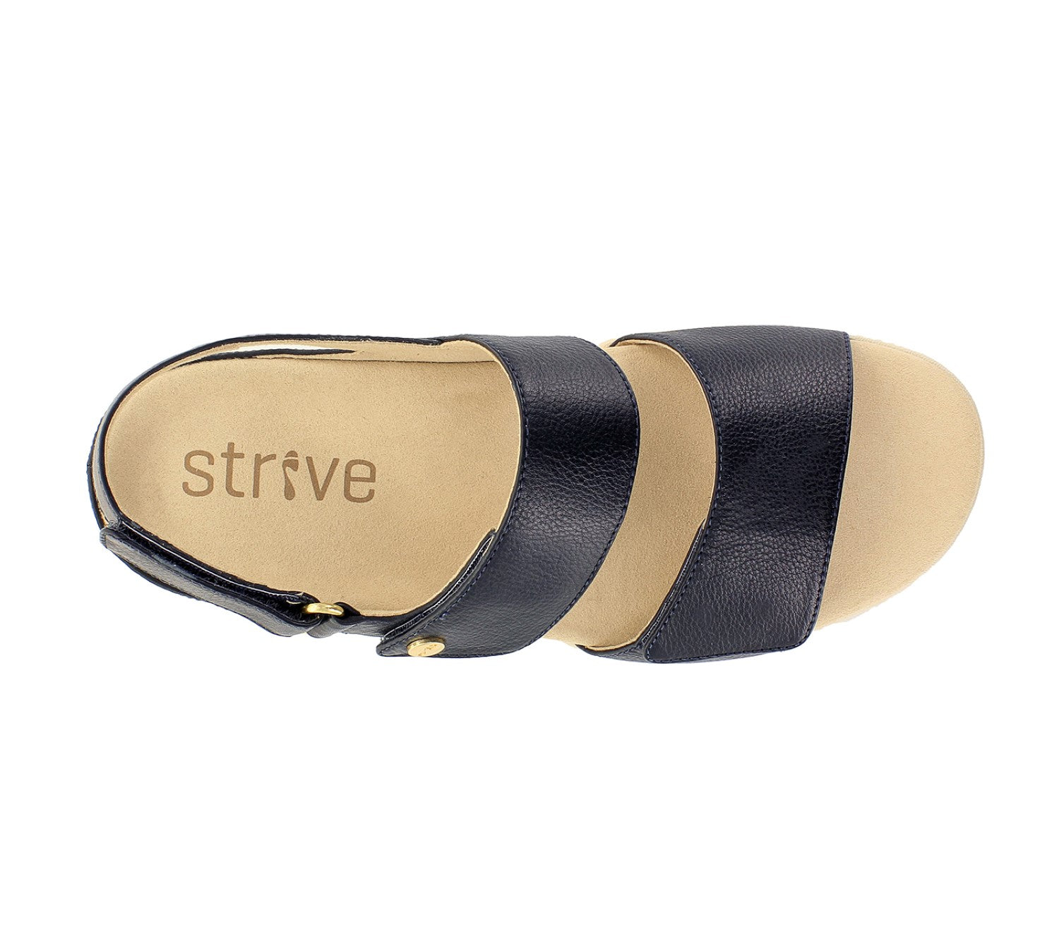 Strive Riviera II - Women's Fully Adjustable Arch Supportive Sandal - Navy - Overhead