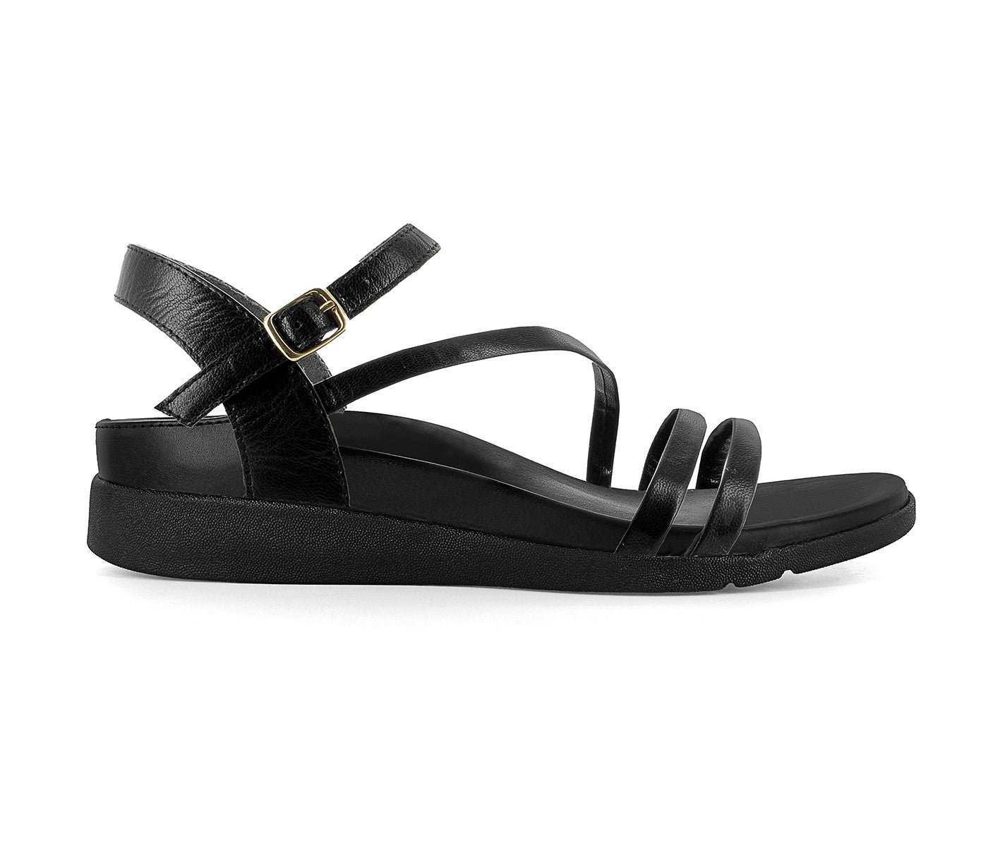 Strive Anguila - Women\'s Casual / Dress Sandal with Support - All Black - Side