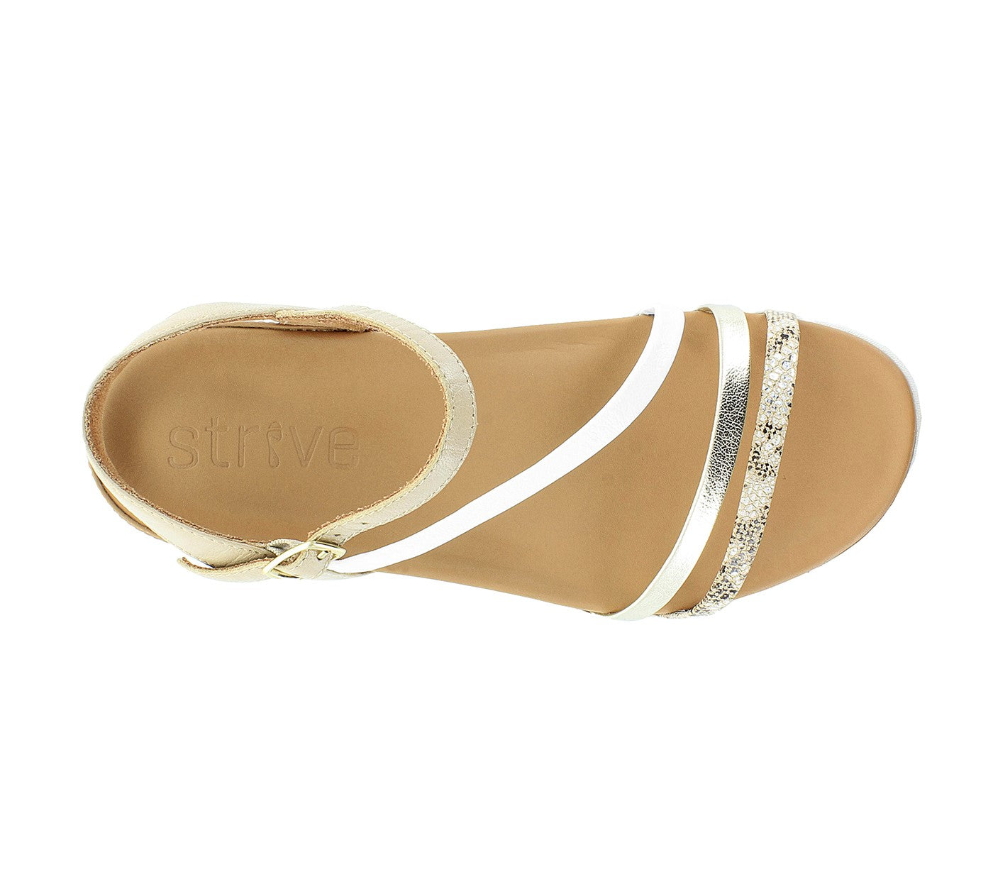 Strive Anguila - Women\'s Casual / Dress Sandal with Support - Pale Oak - Overhead