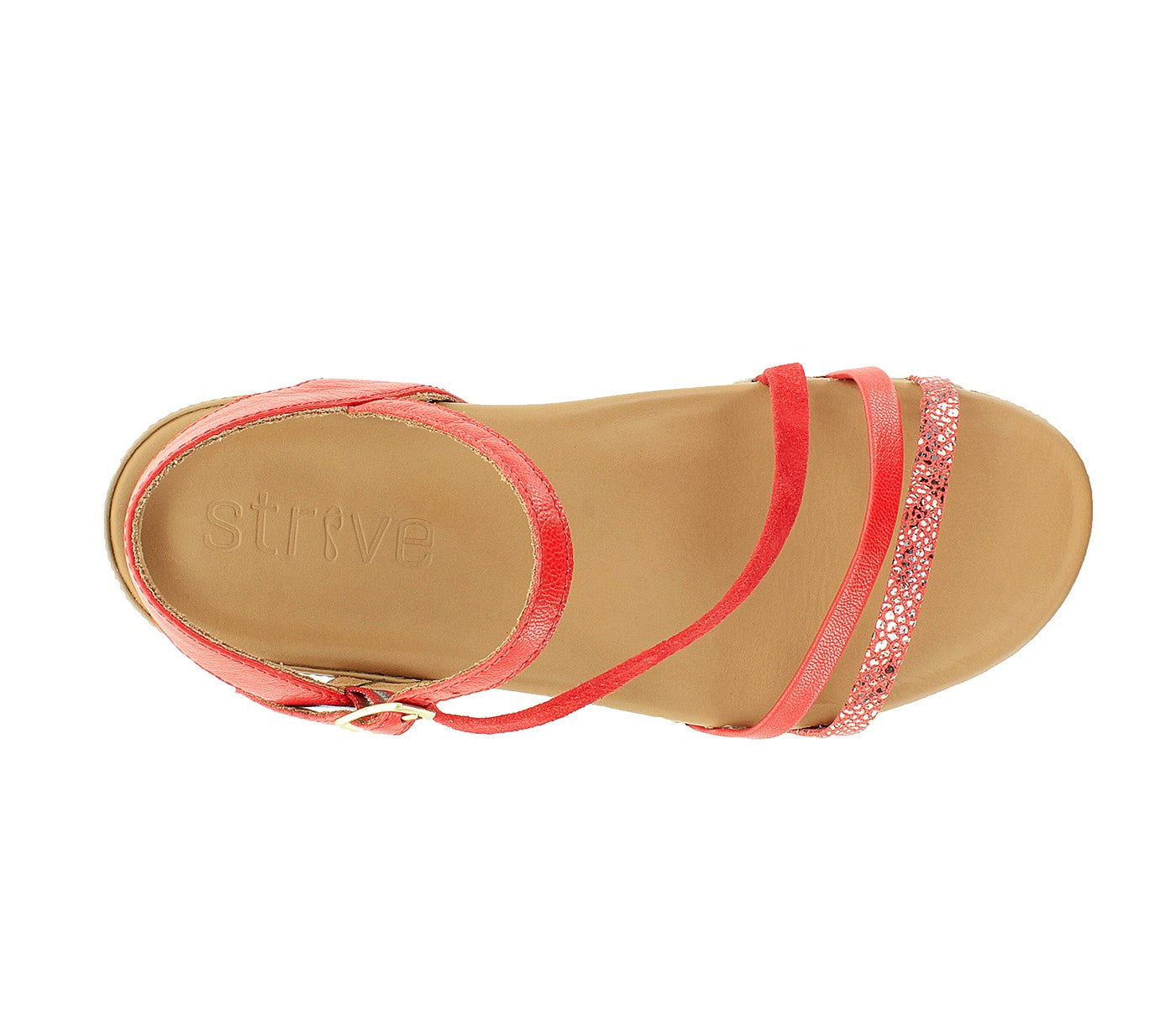 Strive Anguila - Women\'s Casual / Dress Sandal with Support - Scarlet - Overhead