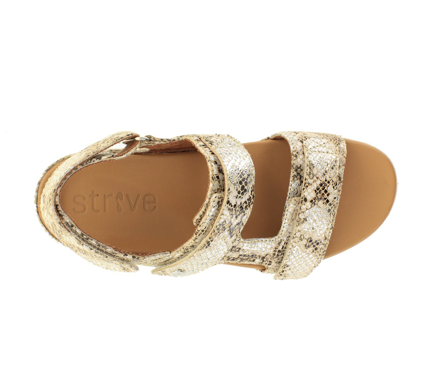 Strive Aruba Women's Comfortable and Arch Supportive Sandals - Snake Glamour - Overhead
