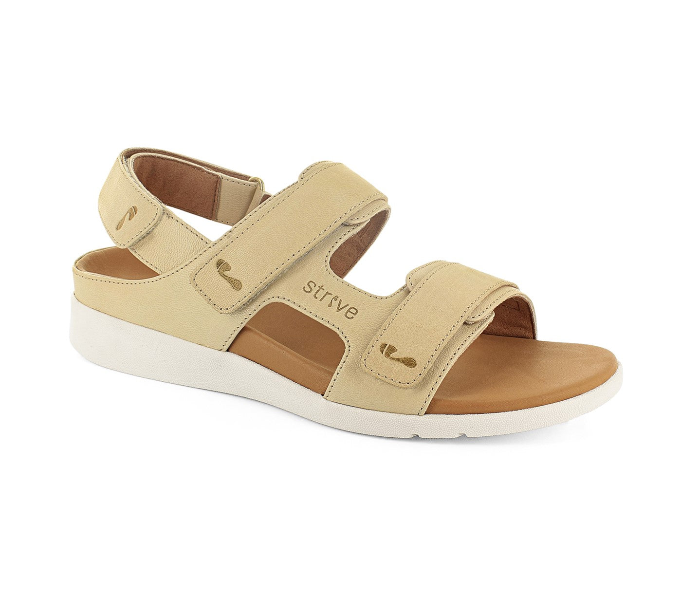 Strive Aruba Women's Comfortable and Arch Supportive Sandals - Almond - Angle
