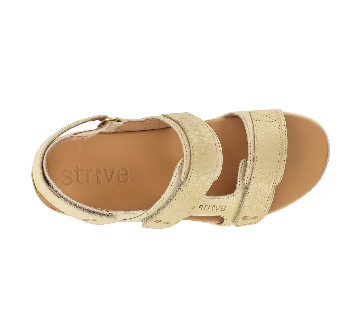 Strive Aruba Women's Comfortable and Arch Supportive Sandals - Almond - Overhead