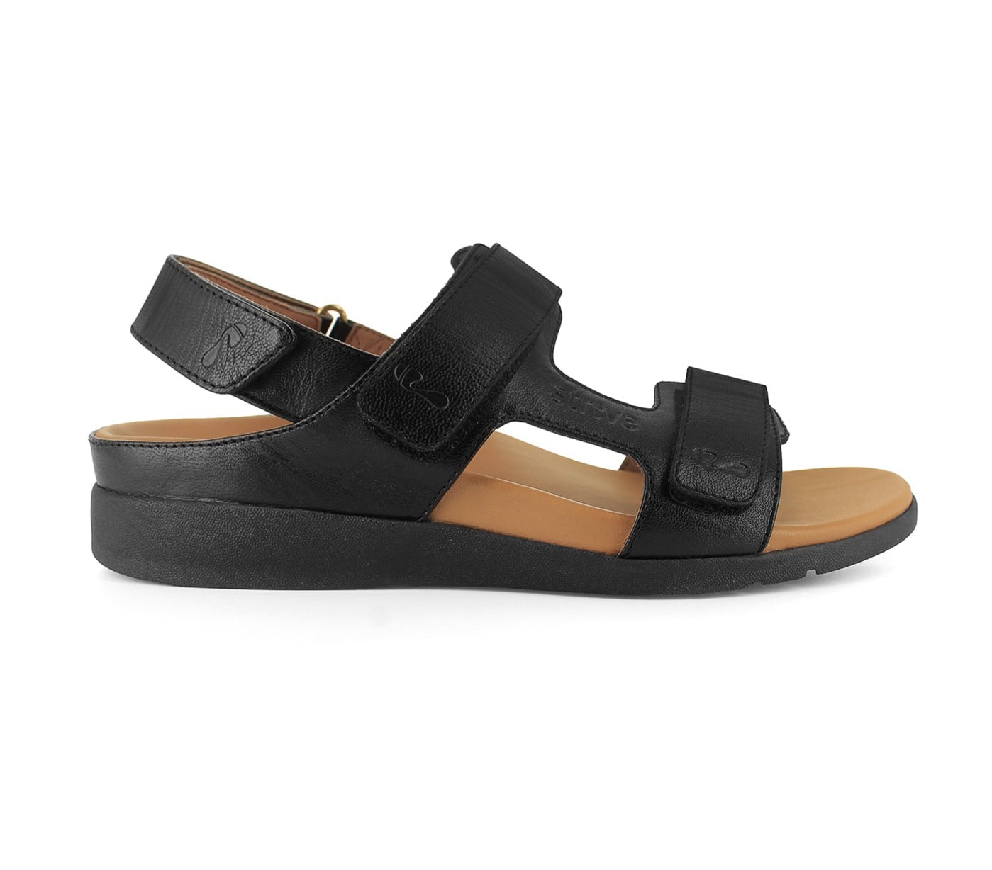 Strive Aruba Women's Comfortable and Arch Supportive Sandals - Black - Side