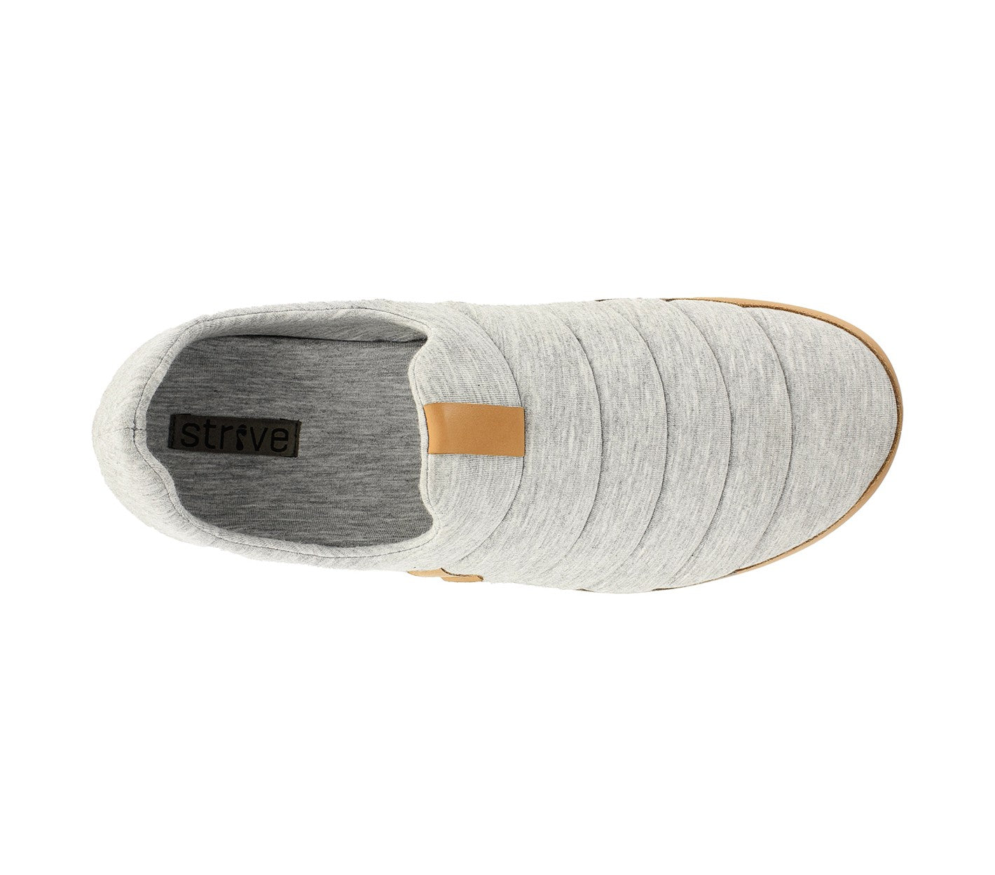 Strive Men's Slipper Shoe - Basel - Arch Supportive - Grey - Overhead