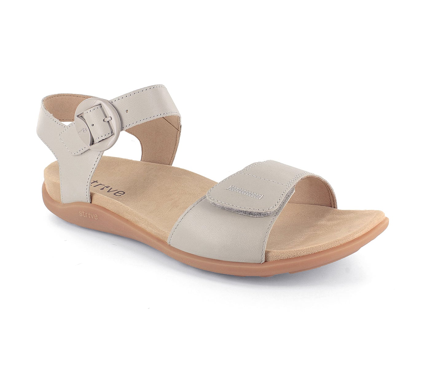 Strive Bay Women's Supportive Comfort Sandal in Beige
