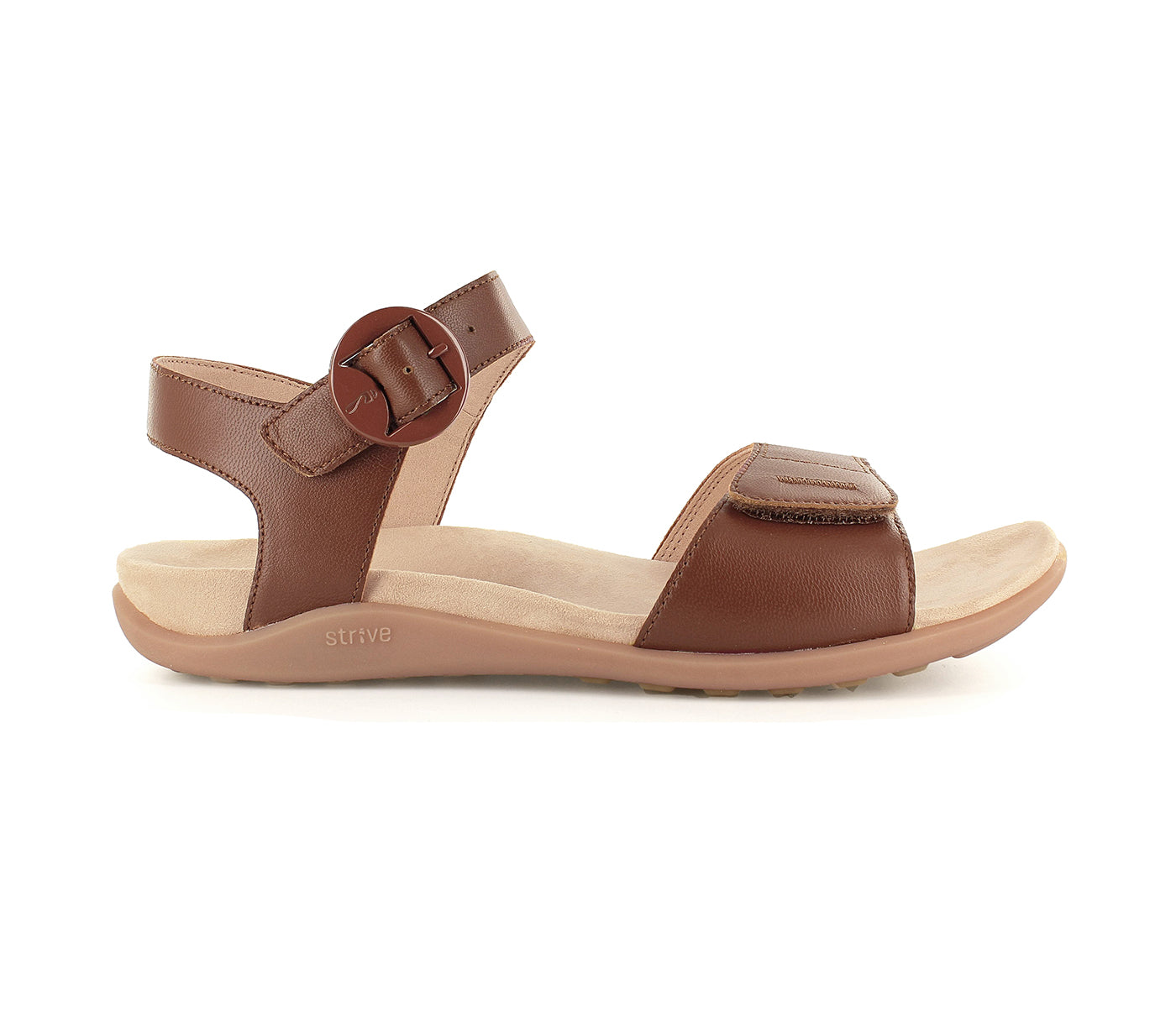 Strive Bay Women's Supportive Comfort Sandal - Tan - Side