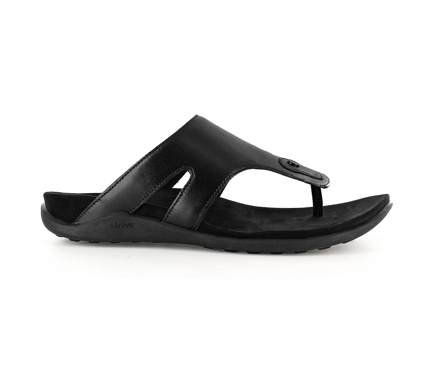 Strive Beach Women's Supportive Toe-Post Sandal - Black - Side