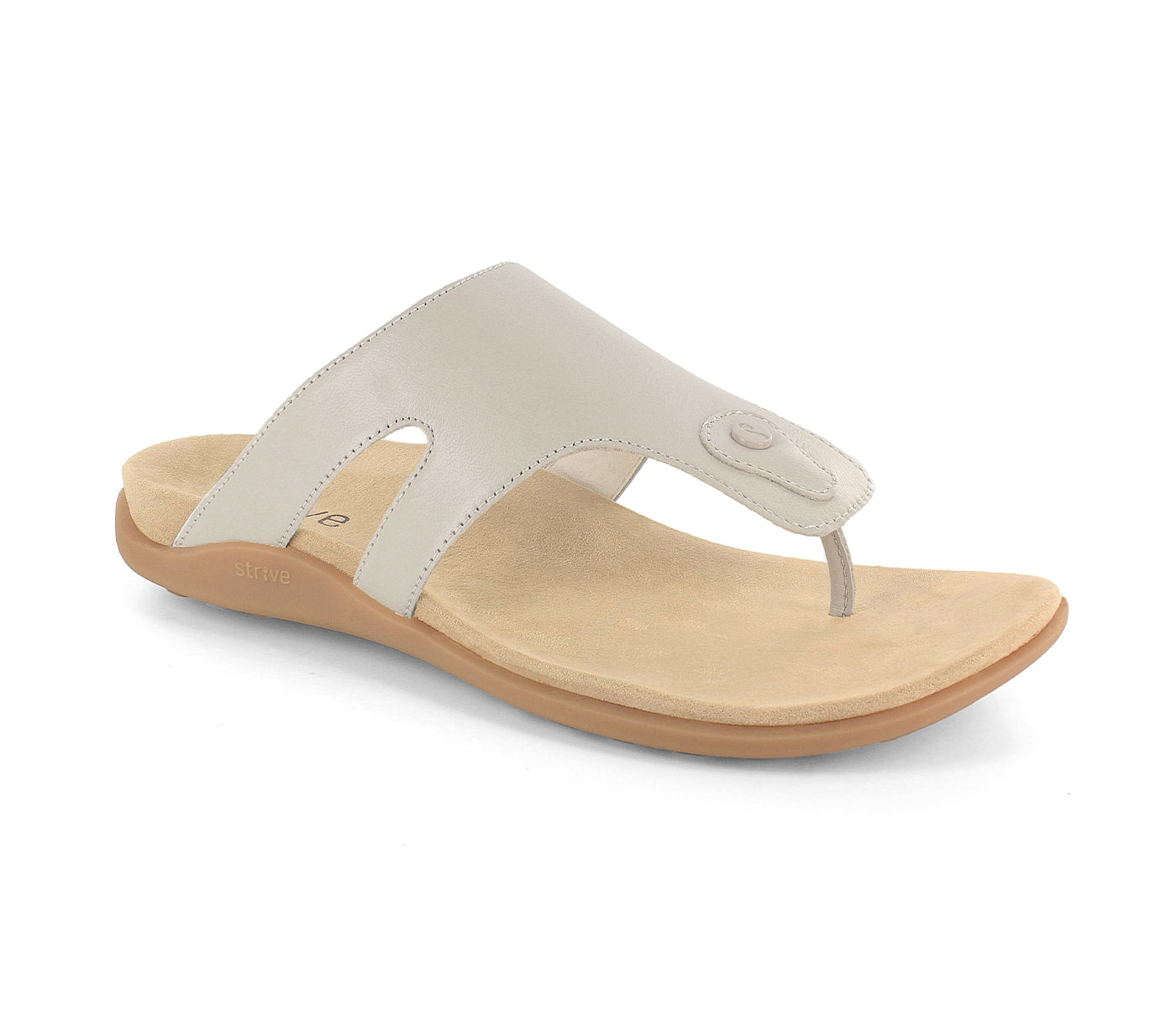 Strive Beach Women's Supportive Toe-Post Sandal in Latte