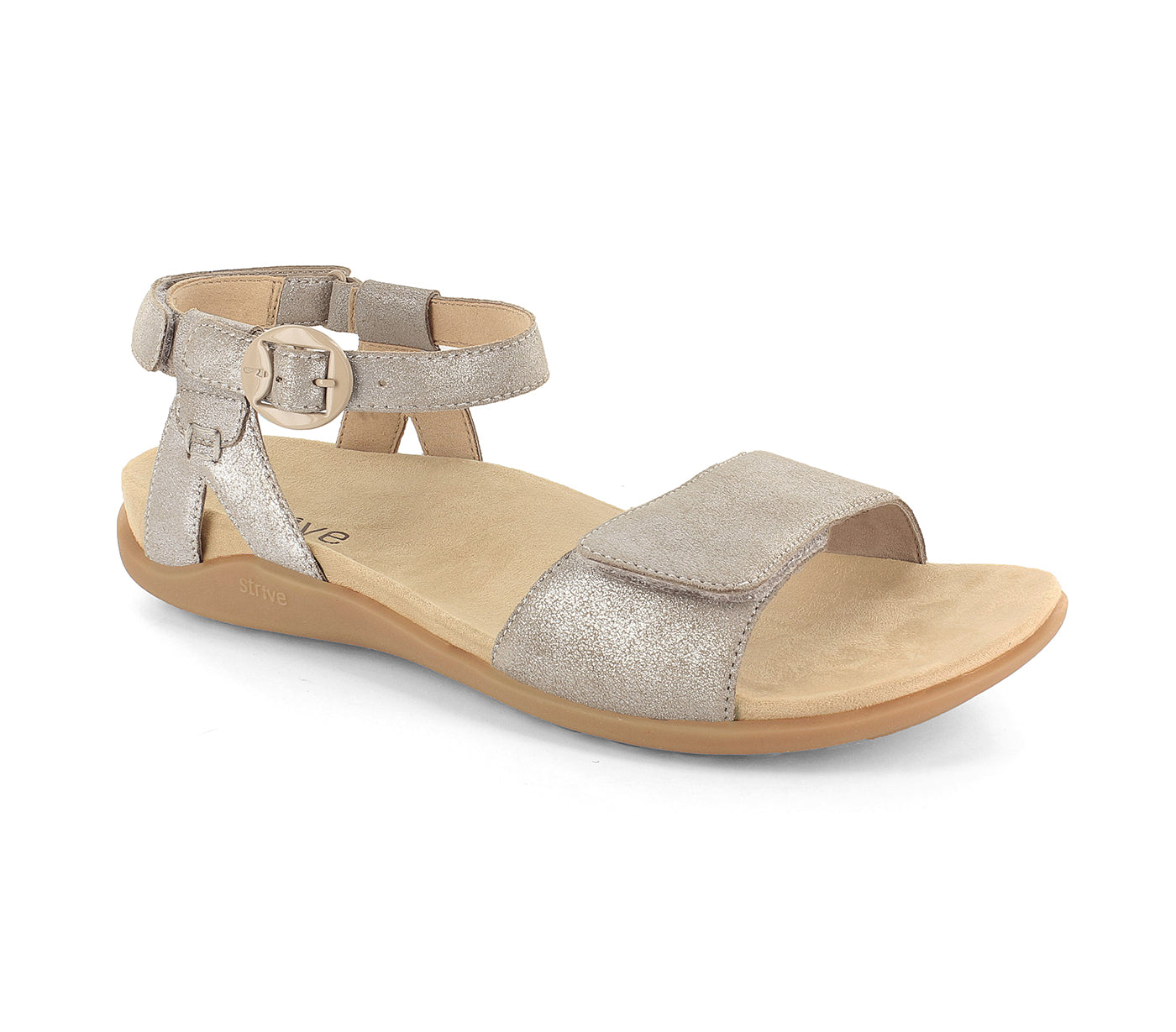 Strive Breeze Women's Comfort Adjustable Sandal in Silver