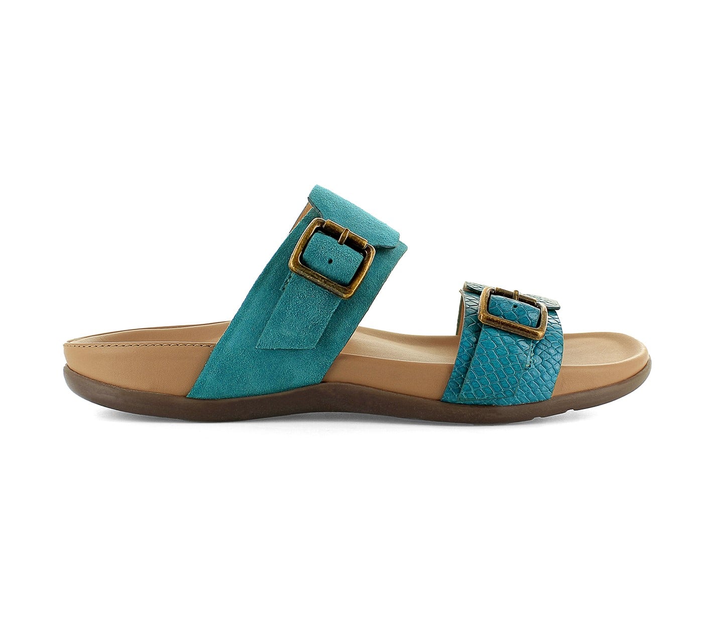 Strive Caprera - Women\'s Casual Arch Supportive Buckle Sandal - Deep Teal - Side