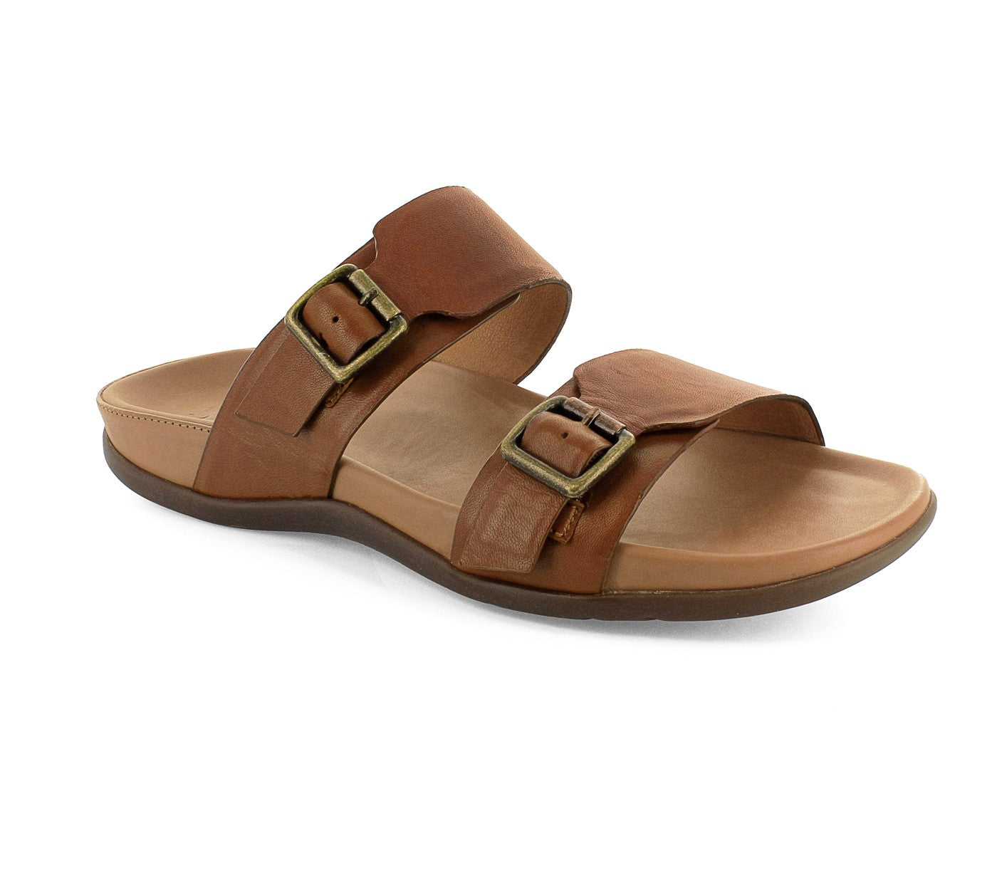Strive Caprera - Women's Casual Arch Supportive Buckle Sandal in Tan