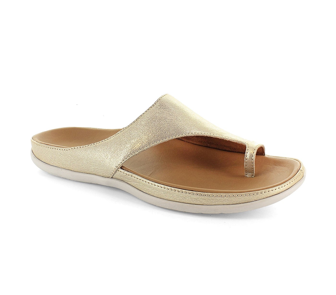 Strive Capri II - Women\'s Comfort Sandal with Arch Support - Gold Metallic - Angle