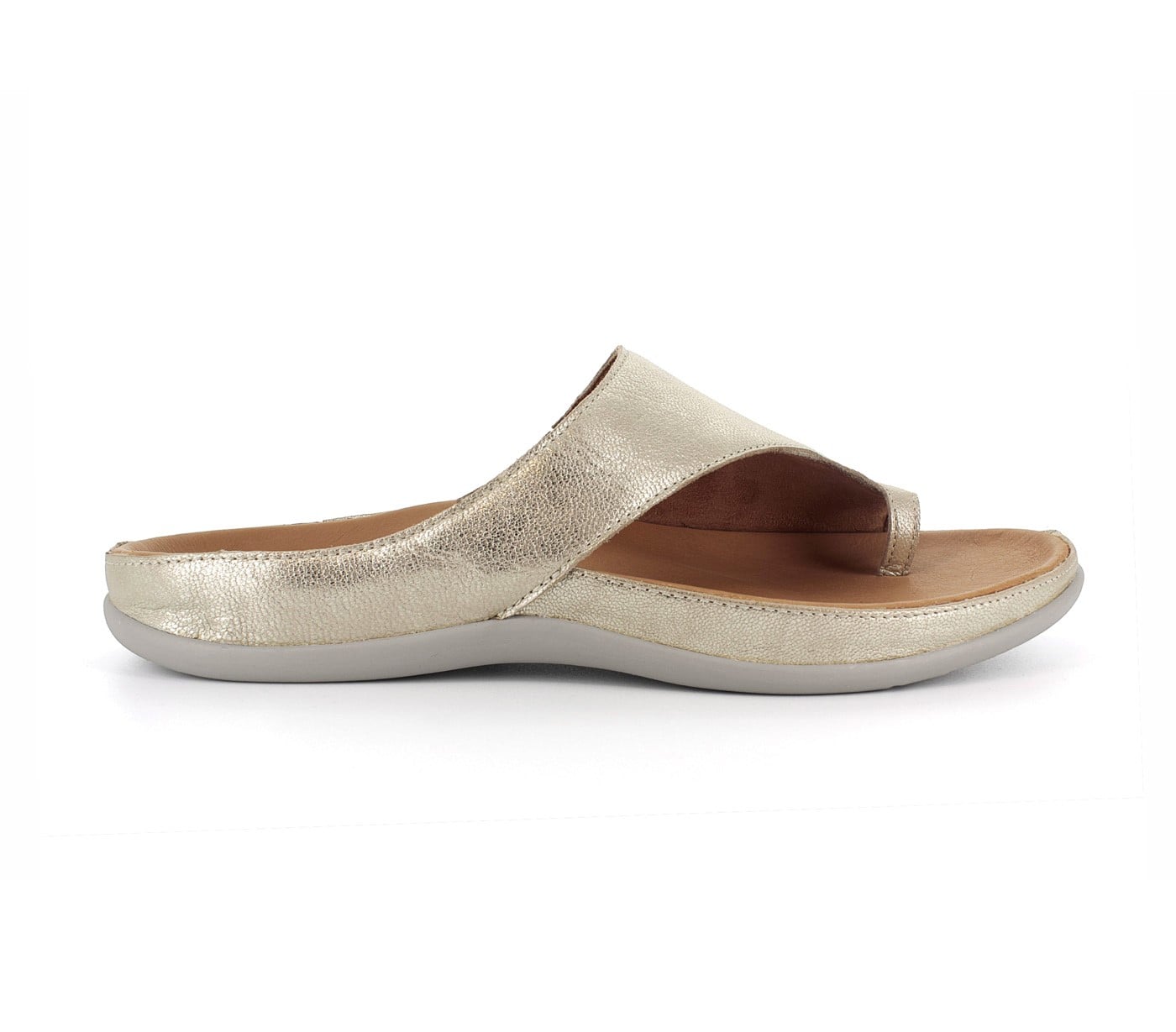 Strive Capri II - Women\'s Comfort Sandal with Arch Support - Gold Metallic - Side