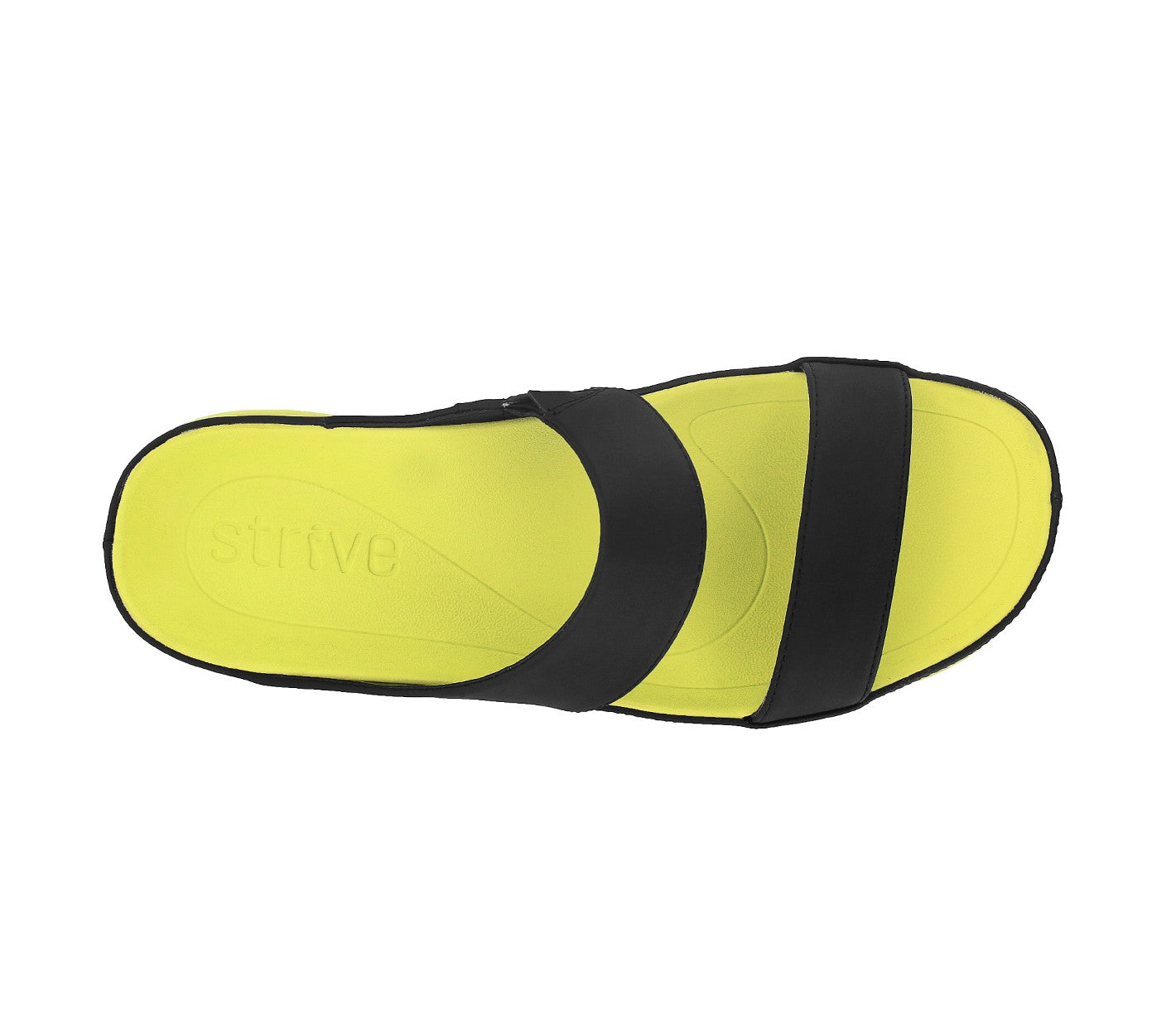 Strive Chia Women\'s Slide Comfort Sandal - Black - Overhead