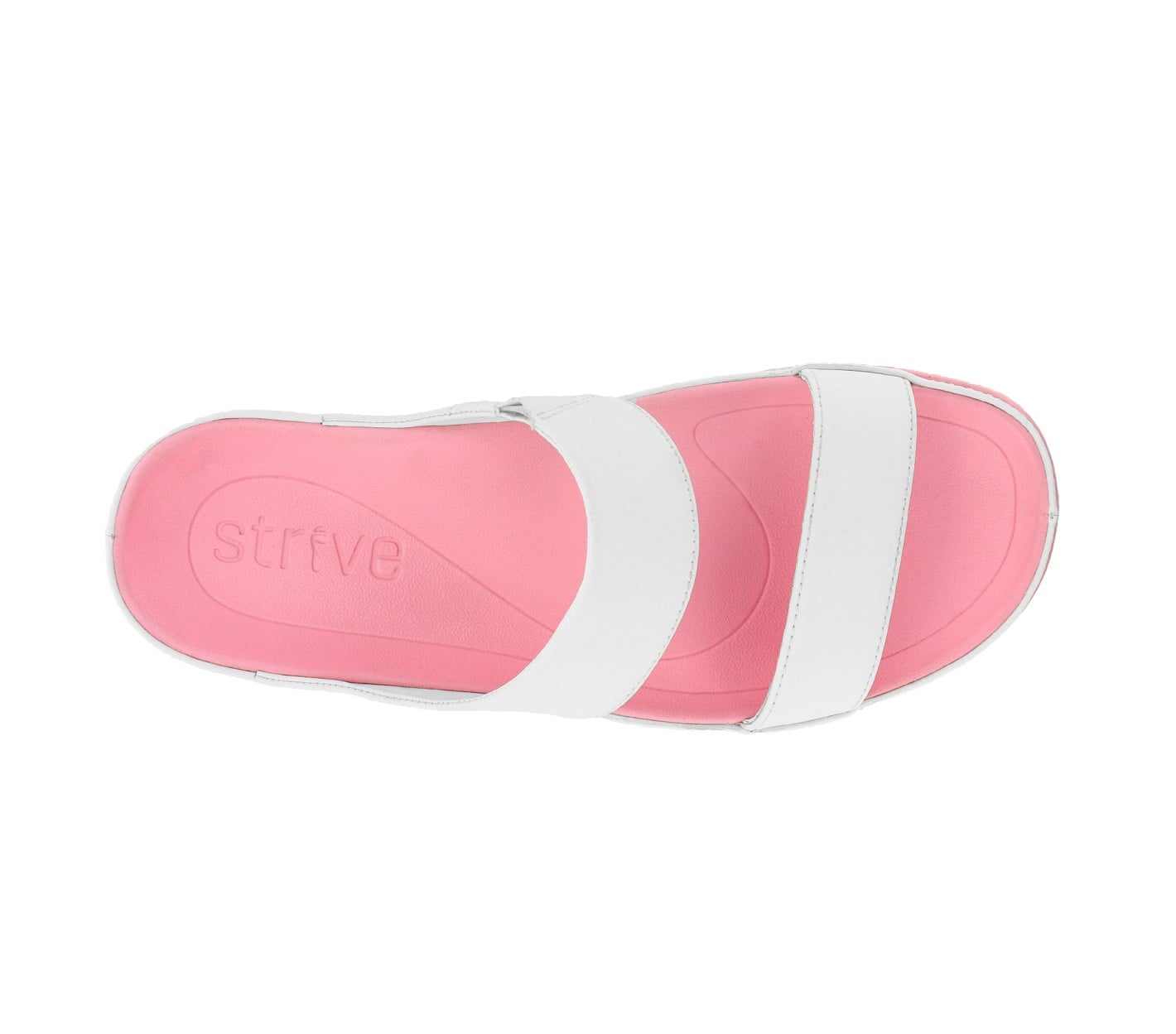 Strive Chia Women\'s Slide Comfort Sandal - White - Overhead