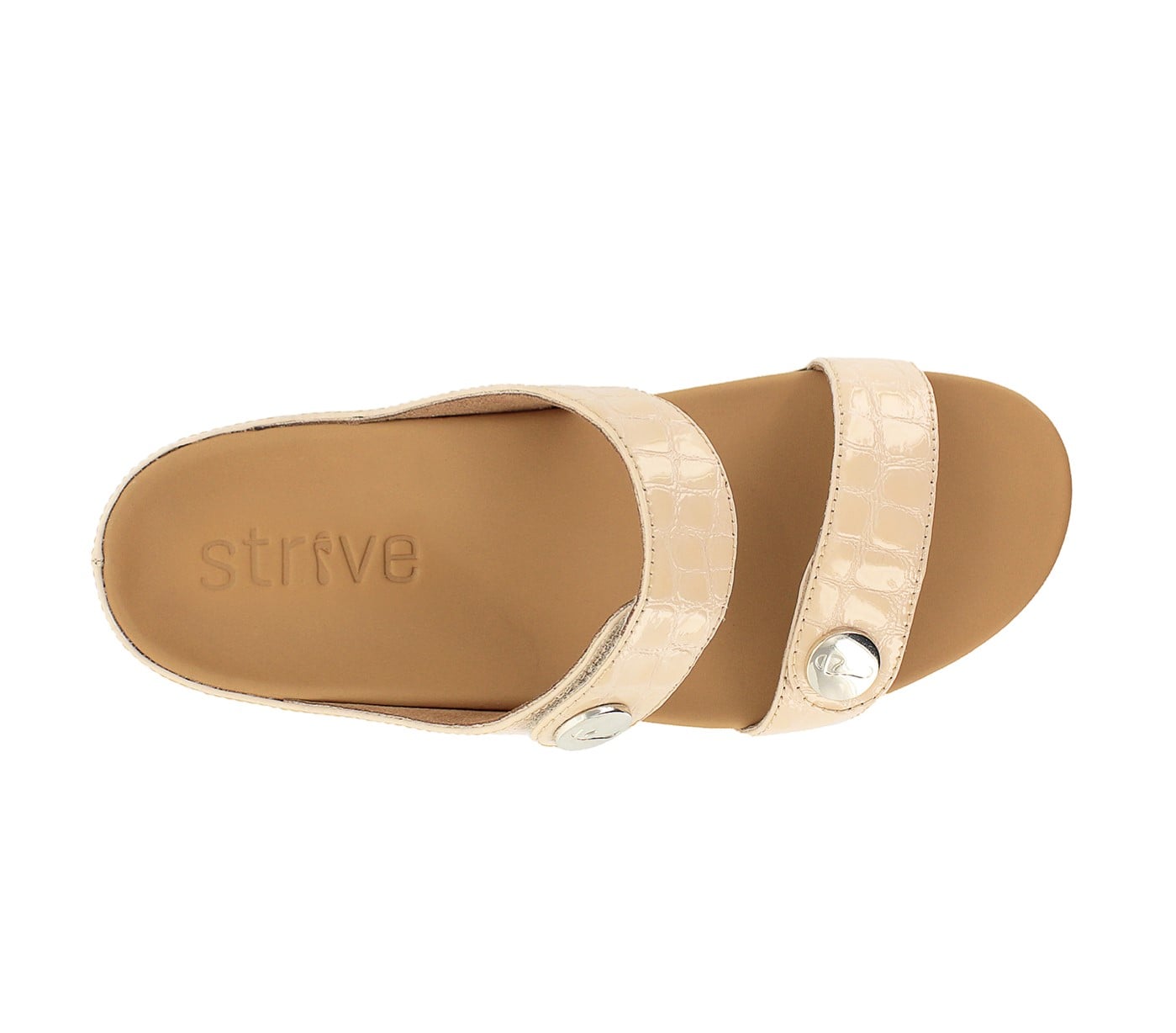 Strive Clara Women's Comfortable and Arch Supportive Sandals - Blush Croc - Overhead