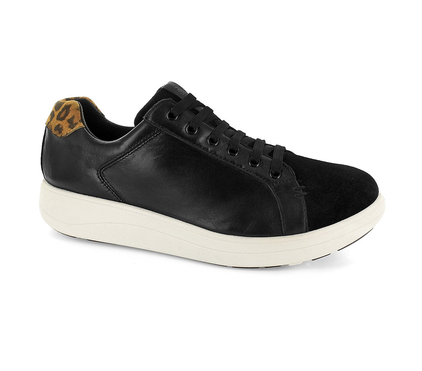 Strive Dakota Women's Lace-up Sneaker - Black Leopard - Angle