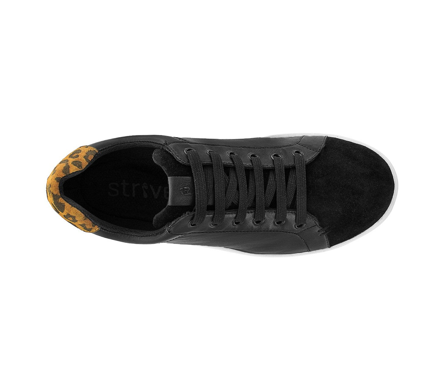 Strive Dakota Women's Lace-up Sneaker - Black Leopard - Overhead