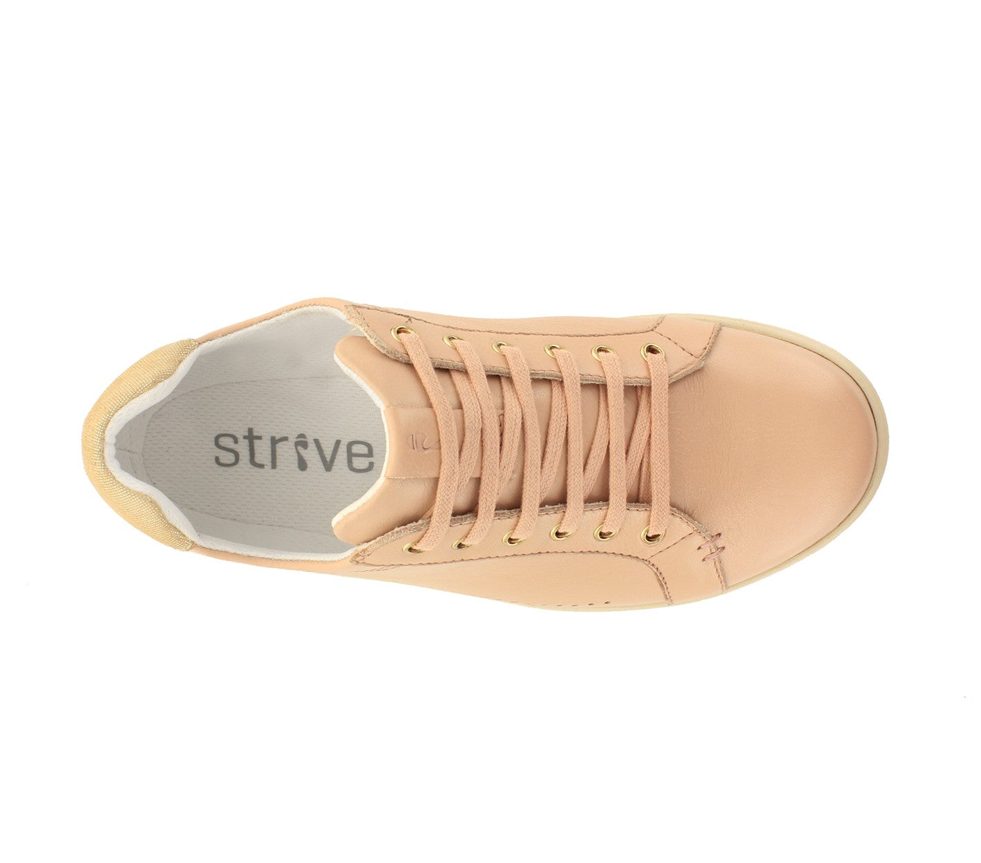 Strive Dakota Women\'s Lace-up Sneaker - Nude - Overhead